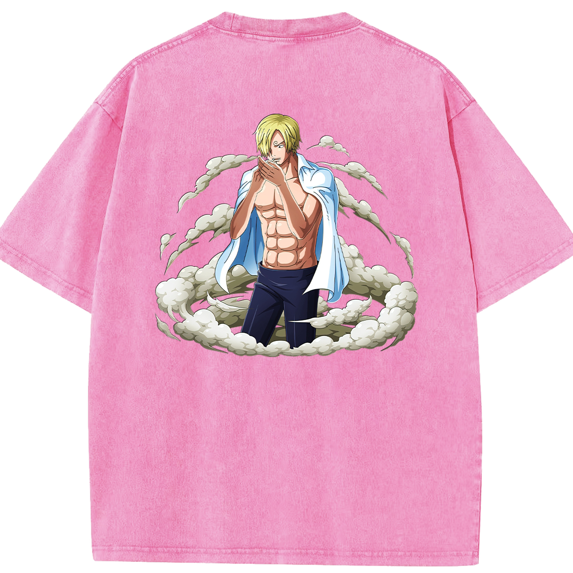 ワンピース サンジ ONE PIECE Sanji 綿100% ヴィンテージ風 半袖Tシャツ（背面プリント）